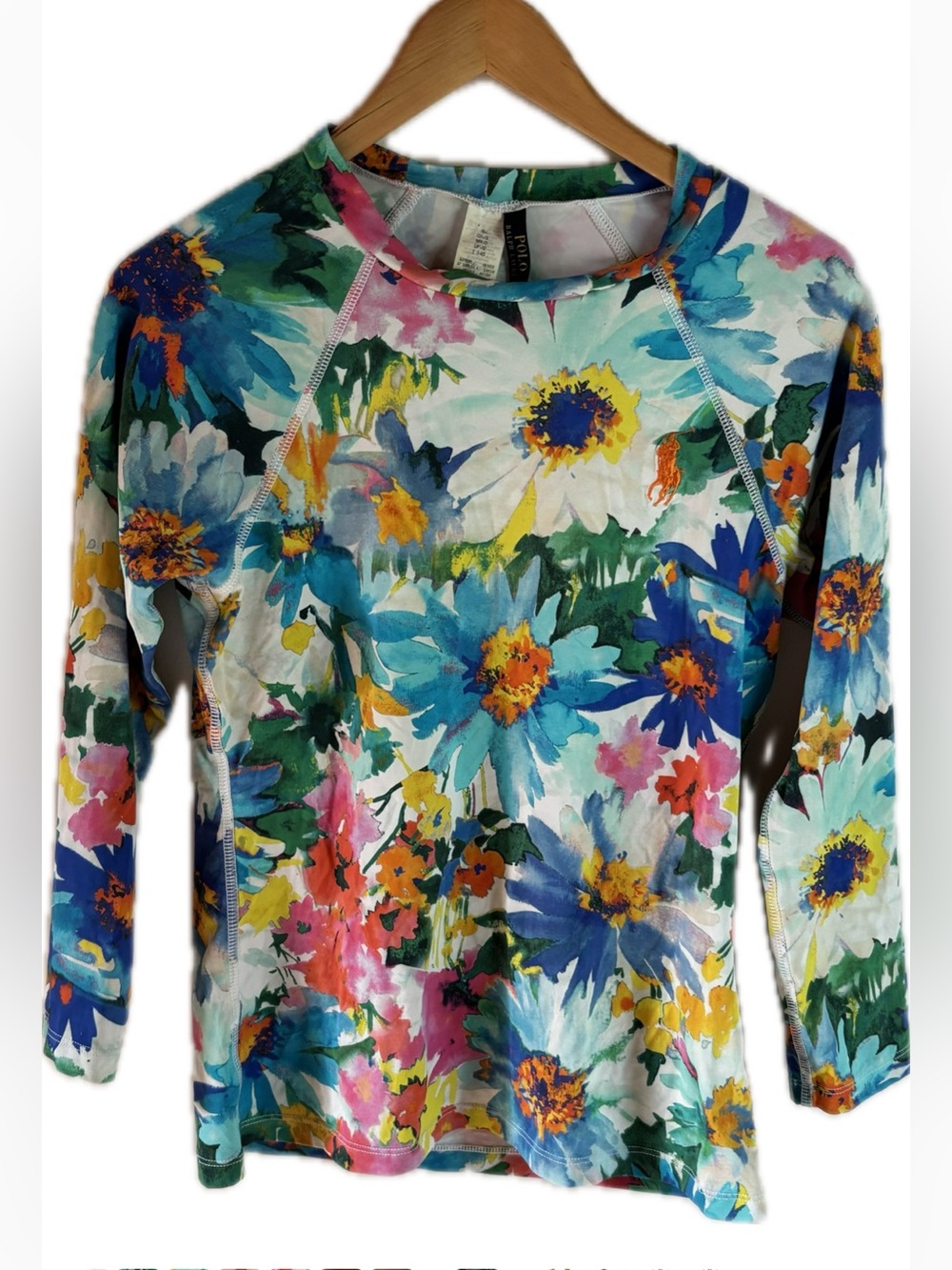 Polo Ralph Lauren Floral Long-Sleeve Rashguard Swim Top Multicolor